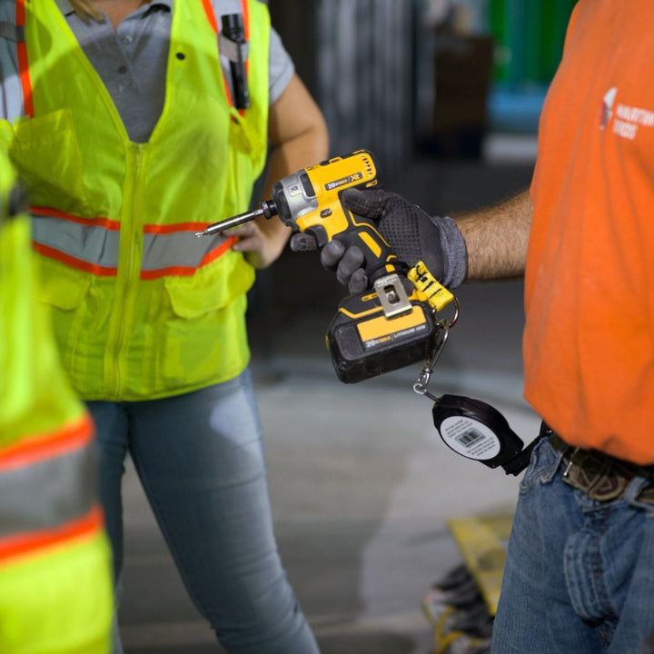 5 lb. Retractable Tool Lanyard for Dropped Object Prevention with Carabiner Attachment